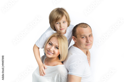 happy family on white background
