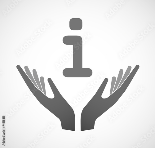 Two hands offering an info sign