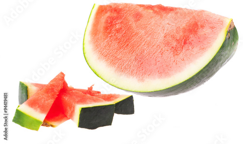 sliced watermelon isolated on a white background