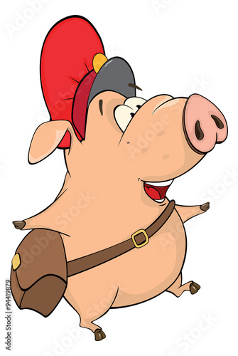 A cute pig farm animal cartoon
