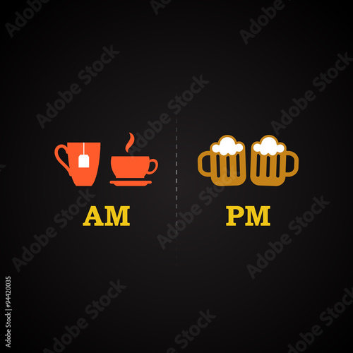 AM - PM funny inscription template