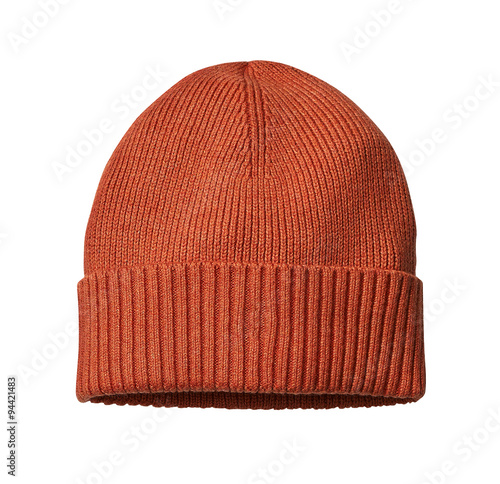 woolen cap isolated on white with clipping path