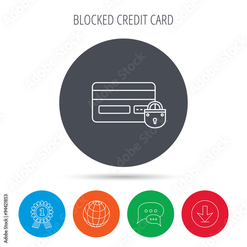 Free Download Blocked credit card icon. Shopping sign. - GFXLoad