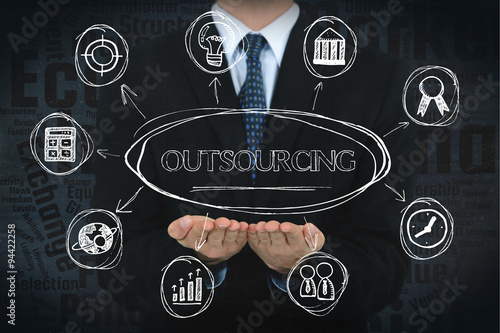 Outsourcing concept image with business icons. photo