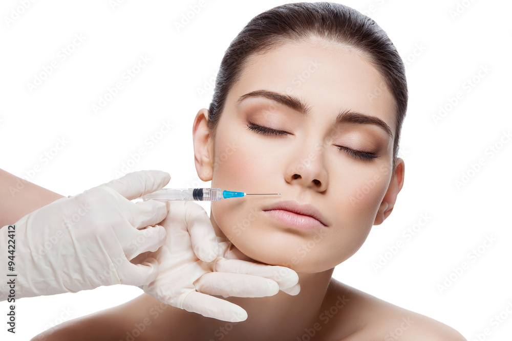 Woman gets collagen injection Woman gets collagen injection
