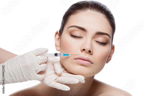 Woman gets collagen injection