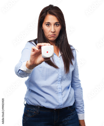 unlucky woman with dice