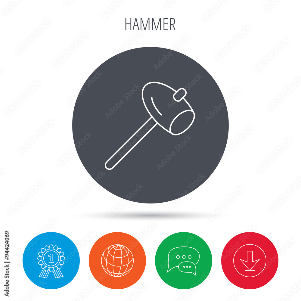 Hammer icon. Repair or fix sign. Hammer icon. Repair or fix sign.