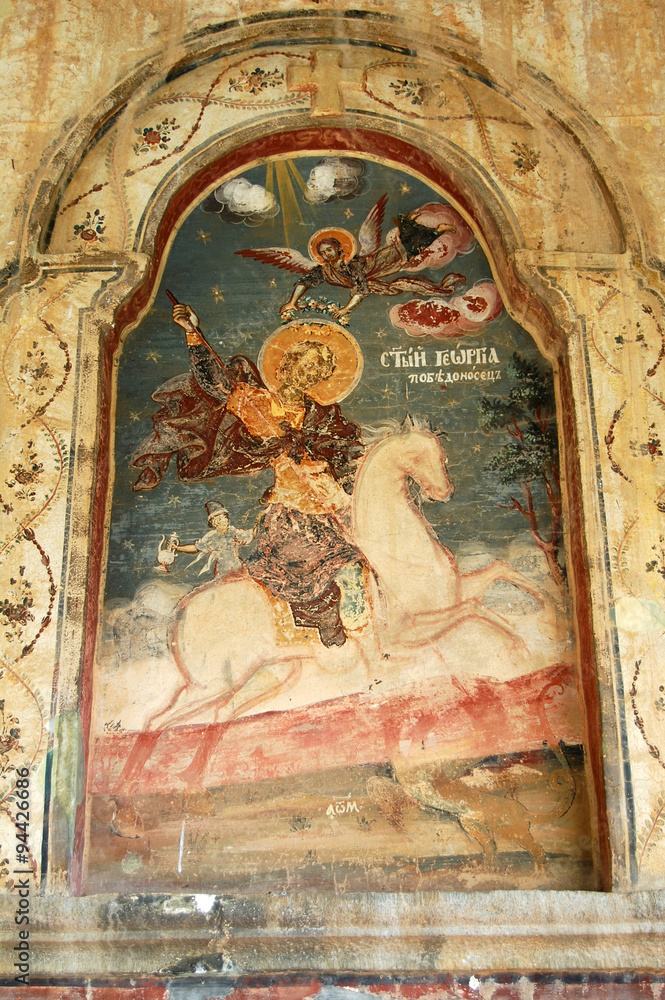 Frescoe at St. George the Victorious Monastery, Rajchica, Debar,macedonia