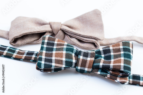 Plaid man's bow tie isolated.