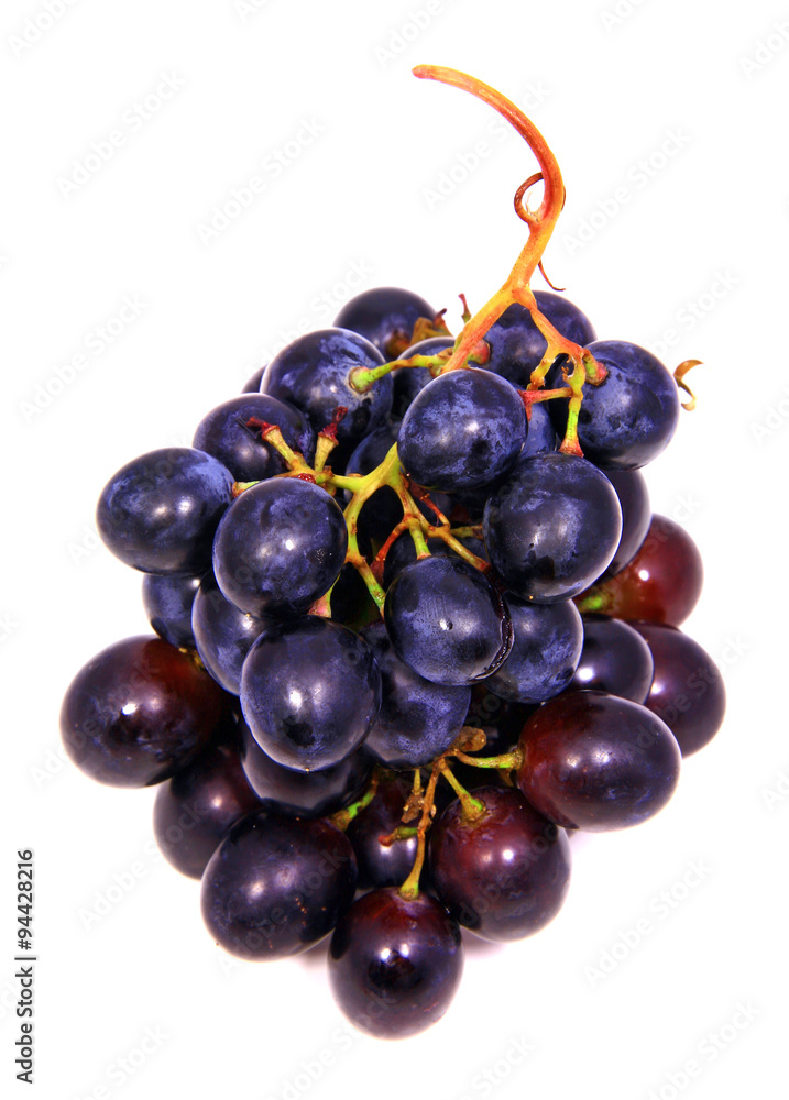 Fototapeta premium Black grapes isolated on white background