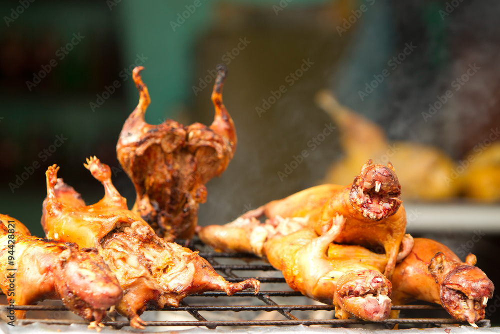 Cui Rodent disgusting food roasted guinea pig also called cui traditional food in ...