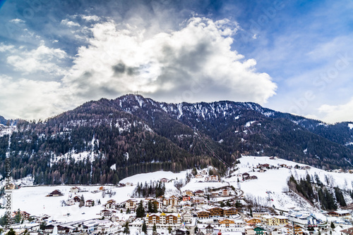 Snowy alpine village