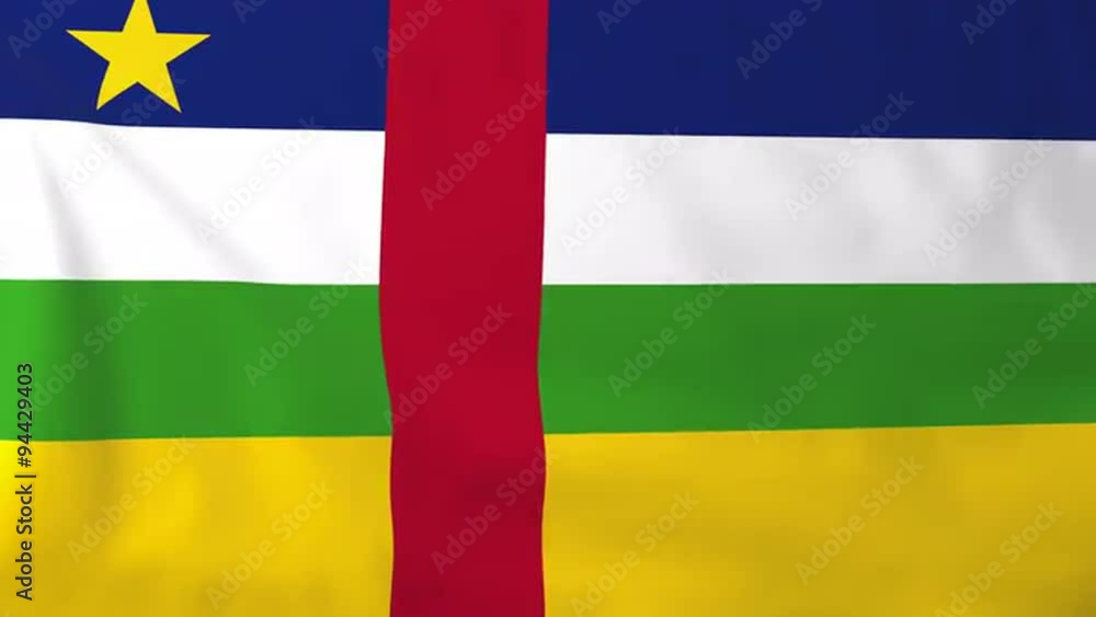 Flag of Central African Republic, slow motion waving. Rendered using official design and colors. Highly detailed fabric texture. Seamless loop in full 4K resolution. ProRes 422 codec. Flag of Central African Republic, slow motion waving. Rendered using official design and colors. Highly detailed fabric texture. Seamless loop in full 4K resolution. ProRes 422 codec.