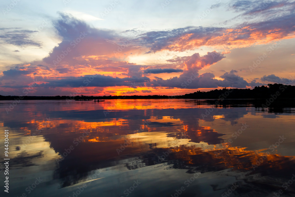 rivers ecuador large angle scenic view of lagoon grande cuyabeno ...