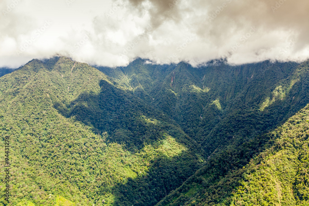 Fototapeta premium Experience breathtaking aerial views of Llanganates National Park in Tungurahua Province,Ecuador with our high altitude helicopter tours.