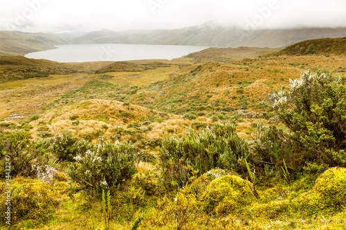 Discover the serene allure of Pisayambo Lagoon nestled within the breathtaking Andes Mountains of Ecuador's renowned Llanganates National Park photo