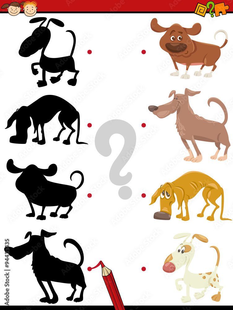 kindergarten shadow task with dogs kindergarten shadow task with dogs