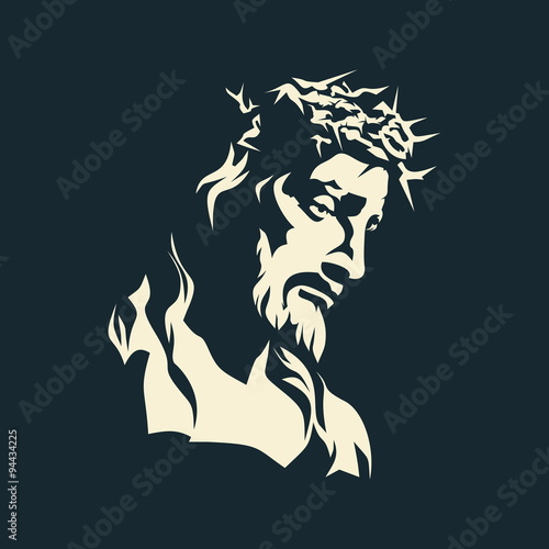 Jesus. Crown of thorns. Hand drawn.