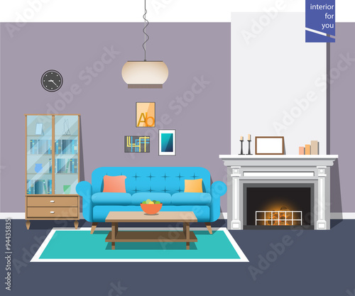 style turquoise interior fireplace room