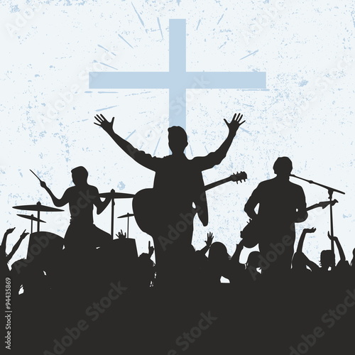 Silhouettes of musicians