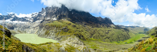 A panoramic view of Sangay National Park in Ecuador, showcasing the majestic Altar volcano rising in the distance.