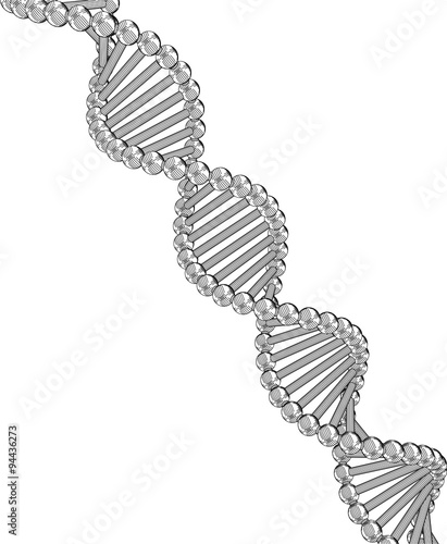 Illustration Pictogram of DNA Symbol Isolated on White Background - Vector