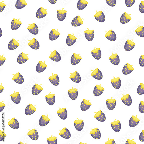 Vector seamless texture of the blackberries in the style Khokhloma