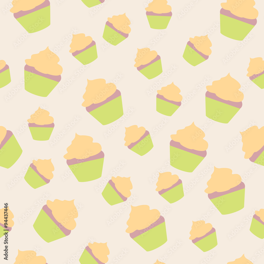 Vector seamless texture of cakes