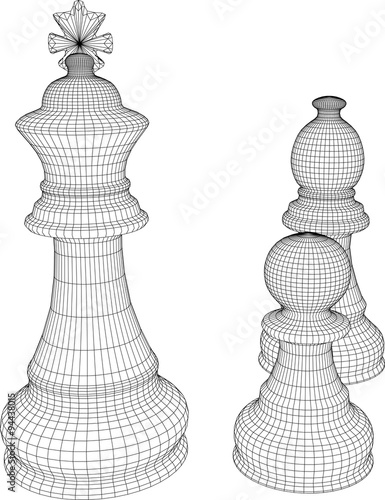 Chess in the vector. The outline of chess. Chess pieces for chess school or chess club.