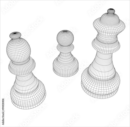 Chess in the vector. The outline of chess. Chess pieces for chess school or chess club.