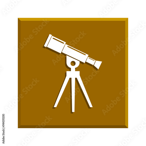Telescope icon. Flat design style.