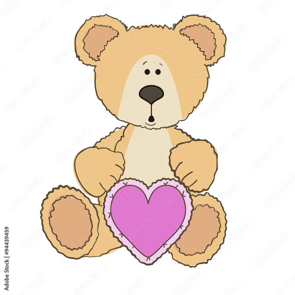 Teddy Bear is sitting with heart Teddy Bear is sitting with heart