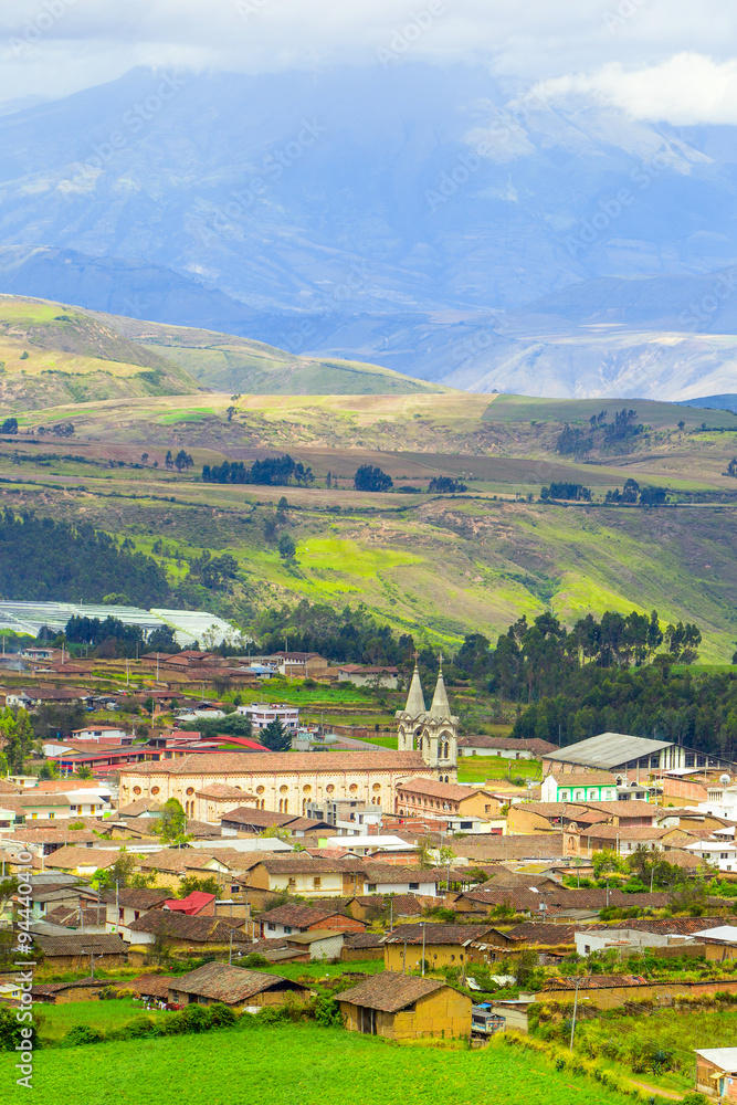 Naklejka premium City El Angel,located in the northern region of Ecuador within the picturesque Carchi province,offers a captivating blend of natural beauty and cultural charm.