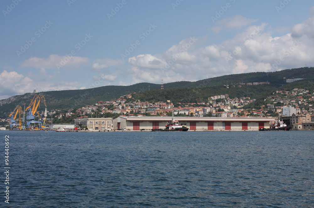 Harbor in Trieste, Italy on summer day