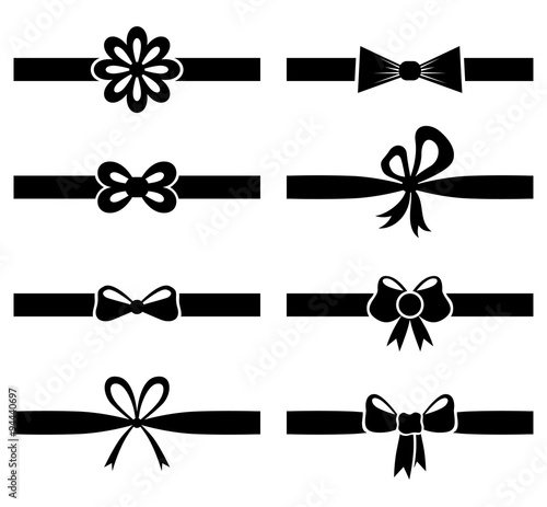 Silhouette bow on ribbon set