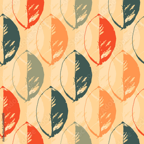 Abstract pattern with leaves on light background