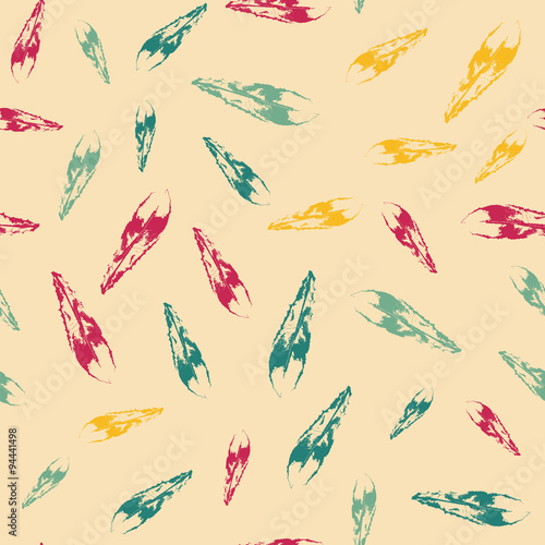 Abstract pattern with leaves on light yellow background