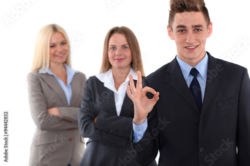 Group of business people, ok hand sign