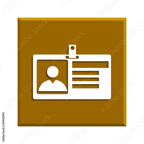 Identification card icon. Flat design style.