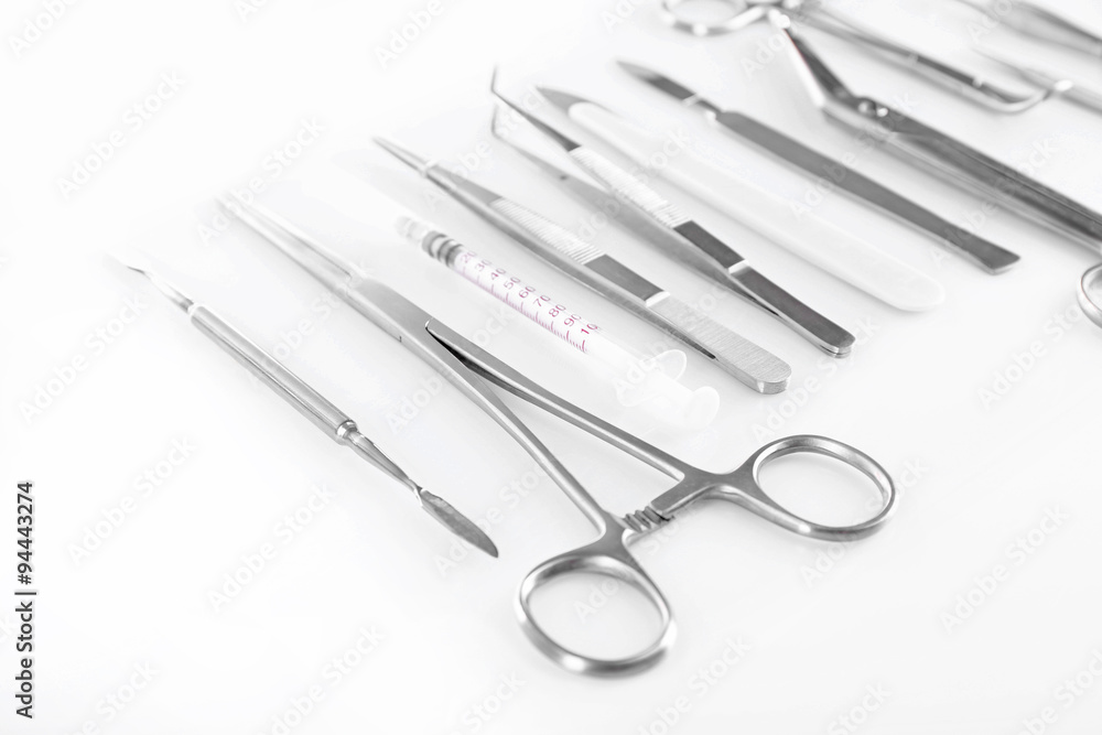 Surgery instruments isolated on white Surgery instruments isolated on white