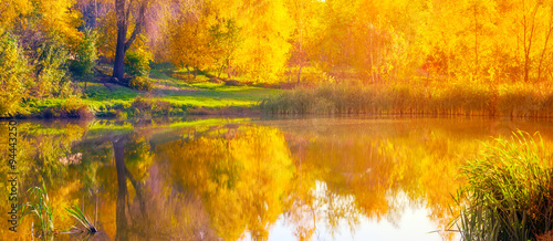 Autumn wide lake