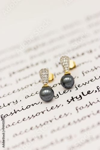 Earrings with pearls photo