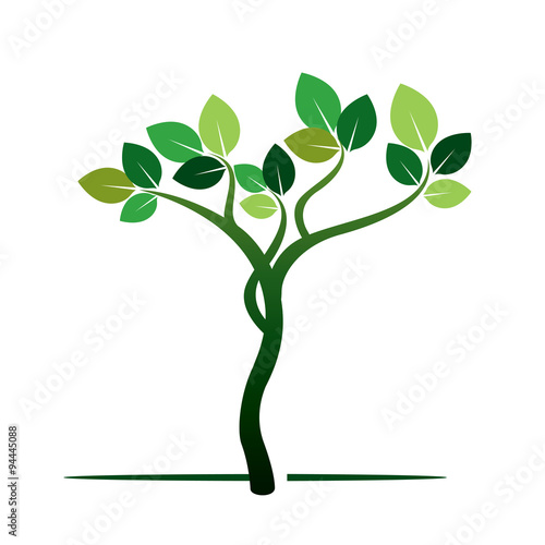 White Tree. Vector Illustration.