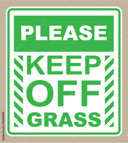 Please Keep off the Grass Sign vector