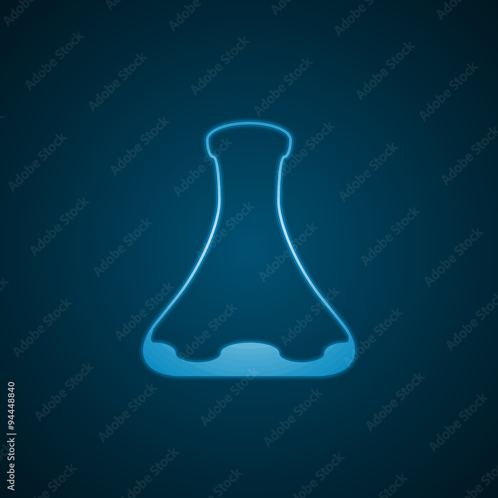 Laboratory flask, blue background Laboratory flask, blue background