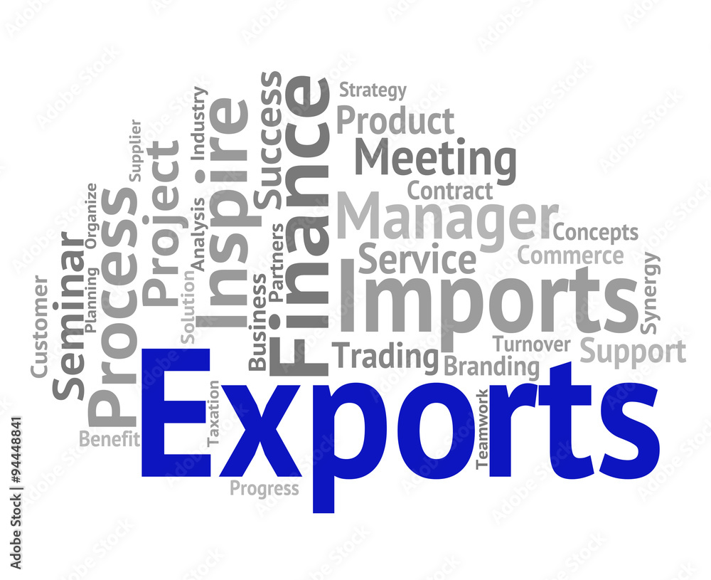Exports Word Shows Trading Exporting And Exportation
