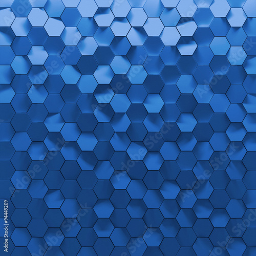 Blue Hexagon Wall Tiles Texture Background