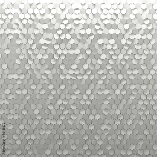 White Hexagon Wall Tiles Texture Background