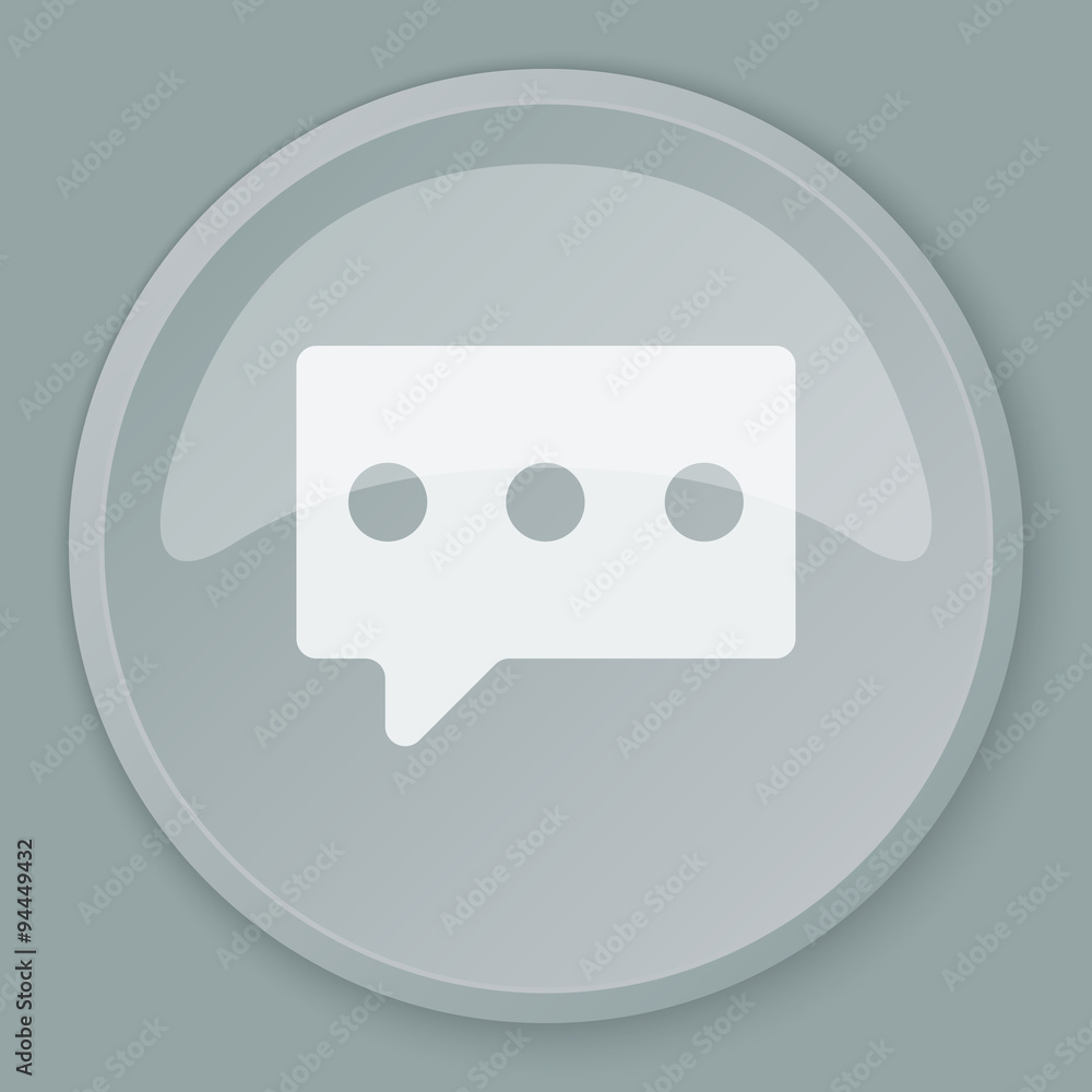 White Message icon on grey web button White Message icon on grey web button